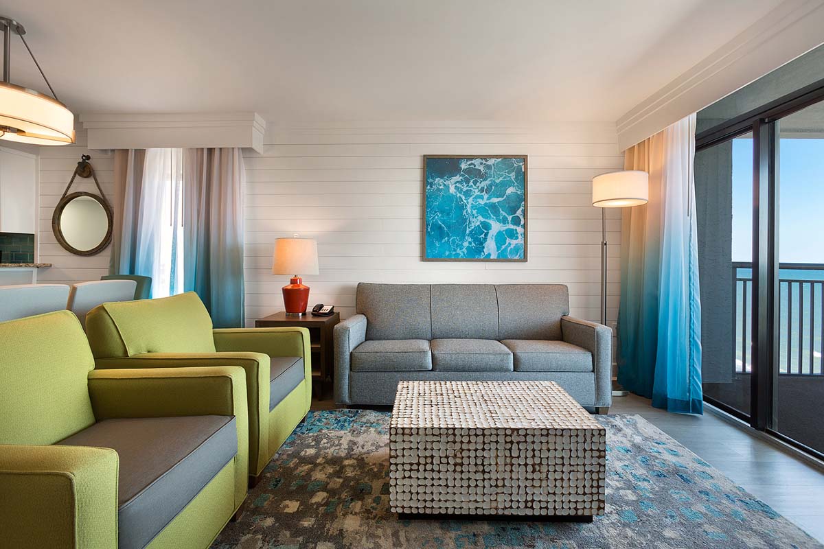 Grande Cayman Oceanfront 3 Bedroom Condo Living Room2 