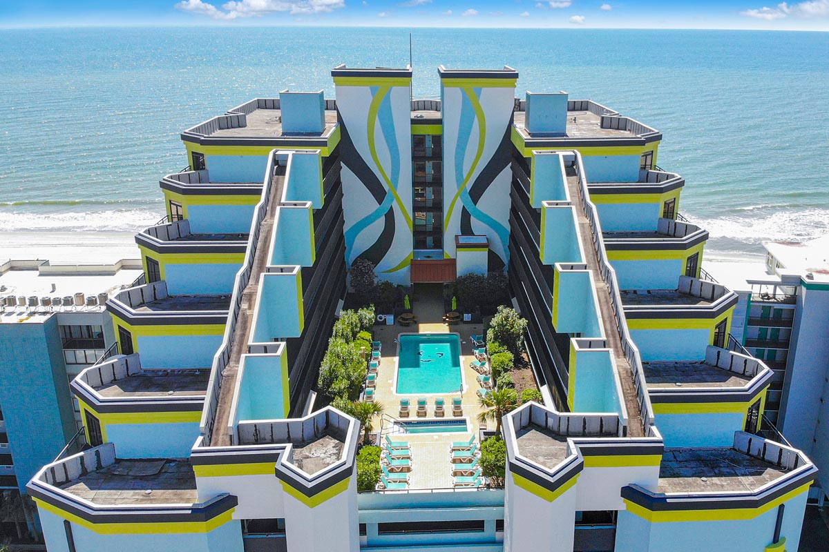 Monterey Bay Rooftop Pool Aerial 